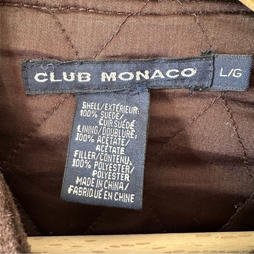 Vintage 90's Men's Club Monaco Suede Jacket Chocolate Brown - Picture 7 of 12